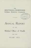 view [Report of the Medical Officer of Health for Southall-Norwood].