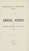 view [Report of the Medical Officer of Health for Richmond].