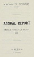 view [Report of the Medical Officer of Health for Richmond].