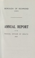 view [Report of the Medical Officer of Health for Richmond].