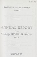 view [Report of the Medical Officer of Health for Richmond].