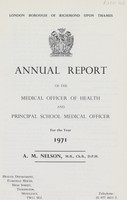 view [Report of the Medical Officer of Health for Richmond].