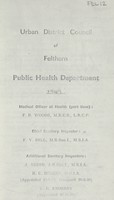 view [Report of the Medical Officer of Health for Feltham].