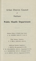 view [Report of the Medical Officer of Health for Feltham].