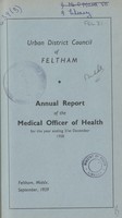 view [Report of the Medical Officer of Health for Feltham].