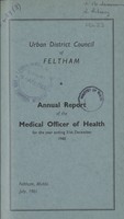 view [Report of the Medical Officer of Health for Feltham].