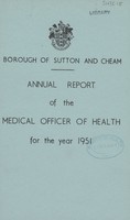 view [Report of the Medical Officer of Health for Sutton and Cheam].