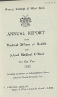 view [Report of the Medical Officer of Health for West Ham].