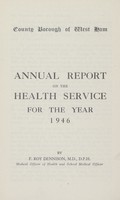 view [Report of the Medical Officer of Health for West Ham].