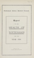 view [Report of the Medical Officer of Health for Tottenham].