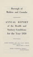 view [Report of the Medical Officer of Health for Malden & Coombe].