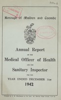 view [Report of the Medical Officer of Health for Malden & Coombe].