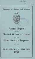 view [Report of the Medical Officer of Health for Malden & Coombe].