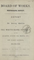 view [Report of the Medical Officer of Health for Whitechapel].