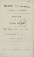 view [Report of the Medical Officer of Health for Whitechapel].