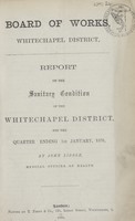 view [Report of the Medical Officer of Health for Whitechapel].