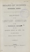 view [Report of the Medical Officer of Health for Whitechapel].