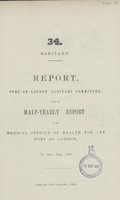 view [Report of the Medical Officer of Health for Port of London].