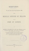 view [Report of the Medical Officer of Health for Port of London].