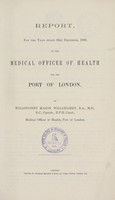 view [Report of the Medical Officer of Health for Port of London].