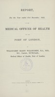 view [Report of the Medical Officer of Health for Port of London].