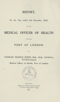 view [Report of the Medical Officer of Health for Port of London].