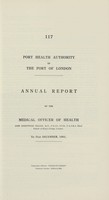 view [Report of the Medical Officer of Health for Port of London].