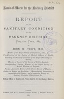 view [Report of the Medical Officer of Health for Hackney].