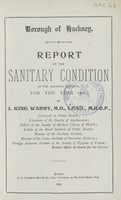 view [Report of the Medical Officer of Health for Hackney].