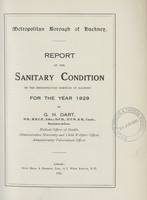 view [Report of the Medical Officer of Health for Hackney].