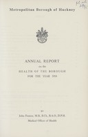 view [Report of the Medical Officer of Health for Hackney].