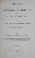 view [Report of the Medical Officer of Health for Bethnal Green].