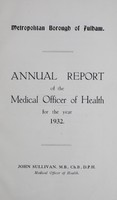 view [Report of the Medical Officer of Health for Fulham].