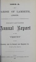 view [Report of the Medical Officer of Health for Lambeth].