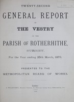 view [Report of the Medical Officer of Health for Rotherhithe].