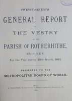 view [Report of the Medical Officer of Health for Rotherhithe].