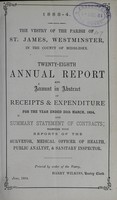 view [Report of the Medical Officer of Health for St James's, Westminster].