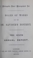 view [Report of the Medical Officer of Health for St. Saviour's].