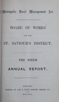 view [Report of the Medical Officer of Health for St. Saviour's].