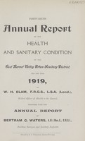 view [Report of the Medical Officer of Health for East Barnet].