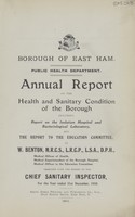 view [Report of the Medical Officer of Health for East Ham].