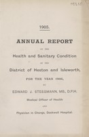 view [Report of the Medical Officer of Health for Heston and Isleworth].