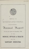 view [Report of the Medical Officer of Health for Kingston-upon-Thames].