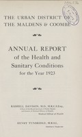 view [Report of the Medical Officer of Health for Malden and Coombe].