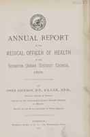 view [Report of the Medical Officer of Health for Surbiton].