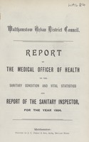 view [Report of the Medical Officer of Health for Walthamstow].