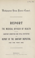 view [Report of the Medical Officer of Health for Walthamstow].