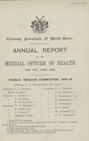 view [Report of the Medical Officer of Health for West Ham].