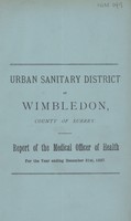 view [Report of the Medical Officer of Health for Wimbledon].