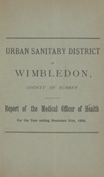 view [Report of the Medical Officer of Health for Wimbledon].